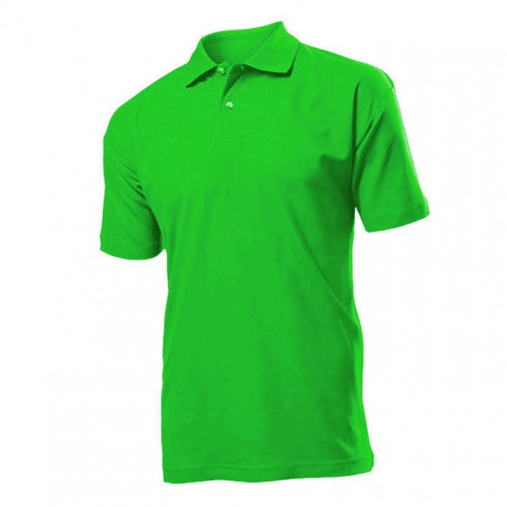Canlı Yeşil Polo Yaka Pike Dokuma Promosyon T-Shirt – Düğmeli Logo Baskılı Kurumsal Tişört